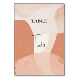 Modern Bohemian Terracotta Abstrakt Bröllop Bordsnummer
