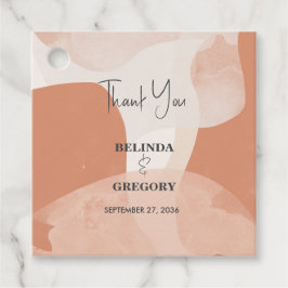 Modern Bohemian Terracotta Abstrakt Bröllop Gåvor Etiketter