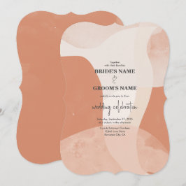 Modern Bohemian Terracotta Abstrakt Bröllop Inbjudningar