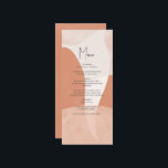 Modern Bohemian Terracotta Abstrakt Bröllop Meny<br><div class="desc">Den här designen har vackra,  bohemiska,  inspirerade terracotta,  brända vattenfärgade abstrakter av orange,  blommande former. Den här neutralten skapar en modern minimalistisk känsla av att terracotta brände ner paletten orange färg. Menykortsdesign för contemporary bröllop med chic inslag. Det finns också möjlighet att matcha bröllopsinbjudningar och andra artiklar i kontorsartiklar.</div>