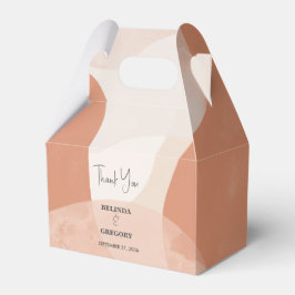 Modern Bohemian Terracotta Abstrakt Bröllop Presentaskar