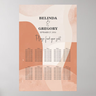 Modern Bohemian Terracotta Bröllop-sätesdiagram Poster