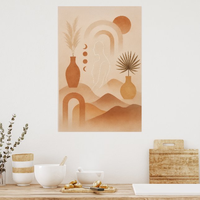 Modern Bohemian Wall Art Poster (Kök)
