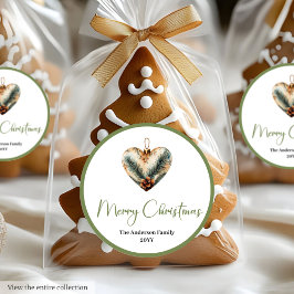 Modern Bohemian Watercolor Christmas Favor Sticker Runt Klistermärke