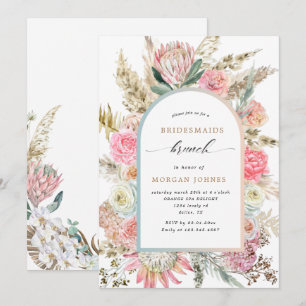 Modern bohemisk Blommigt Bridesmaids Brunch Inbjud