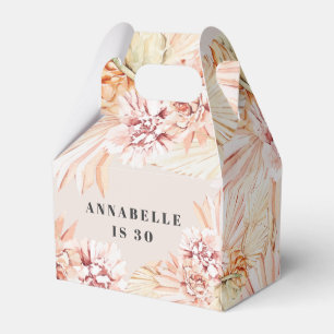 Modern bohemisk blommigt, pastellfödelsedag presentaskar