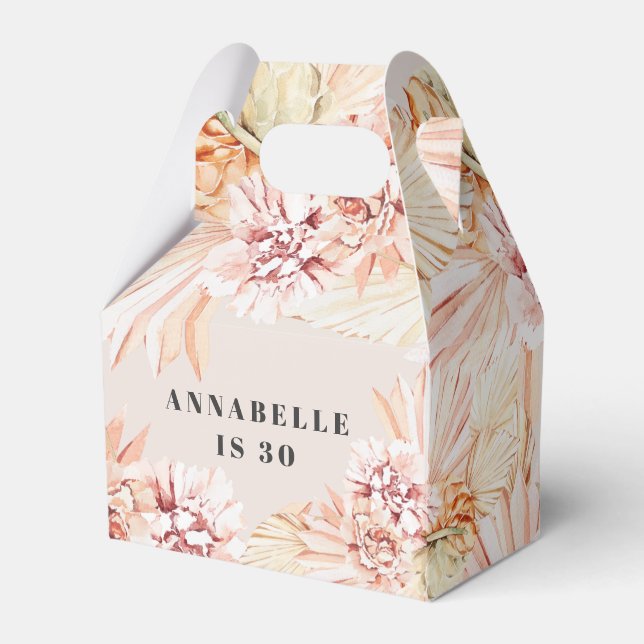 Modern bohemisk blommigt, pastellfödelsedag presentaskar (Framsidan Sidan)