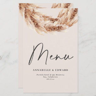 Modern bohemisk botaniskt pampasgräs bröllop