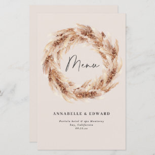 Modern bohemisk botaniskt pampasgräs bröllop