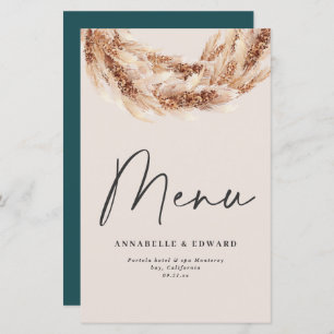 Modern bohemisk botaniskt pampasgräs bröllop