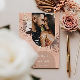 Modern bohemisk Chic Boho Watercolor Blommigts Pho Tack Kort