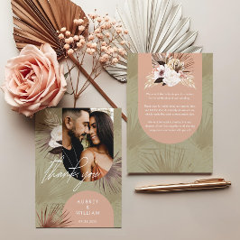 Modern bohemisk Chic Boho Watercolor Blommigts Pho Tack Kort