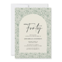 Modern bohemisk morokansk grönt elegant födelsedag