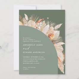 Modern bohemisk Salvia grön pampasgräs bröllop