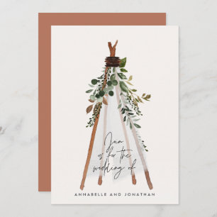 Modern bohemisk teepisk botanisk rustik bakgård