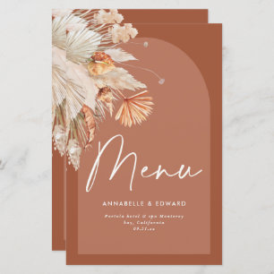 Modern bohemisk teracotta pampas-gräs bröllop