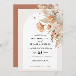 Modern bohemisk teracotta pampas-gräs bröllop