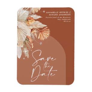 Modern bohemisk terracotta pampas gräsgräs snyggt  magnet