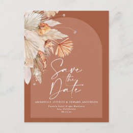 Modern bohemisk terracotta pampas gräsmark snyggt meddelande vykort