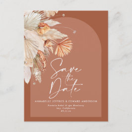 Modern bohemisk terracotta pampas gräsmark snyggt meddelande vykort