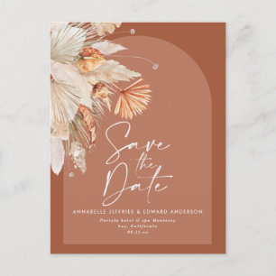 Modern bohemisk terracotta pampas gräsmark snyggt meddelande vykort