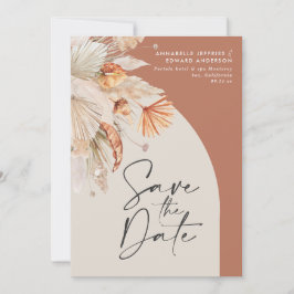 Modern bohemisk terracotta pampas gräsmark snyggt spara datumet