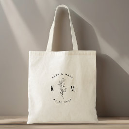 Modern bohemisk vigselmonogram tygkasse