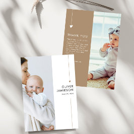 Modern Boho 2 Foto Baby Shower Tack Kort