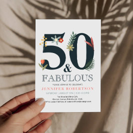 Modern Boho 50- och Fabulous Birthday-inbjudan Inbjudningar