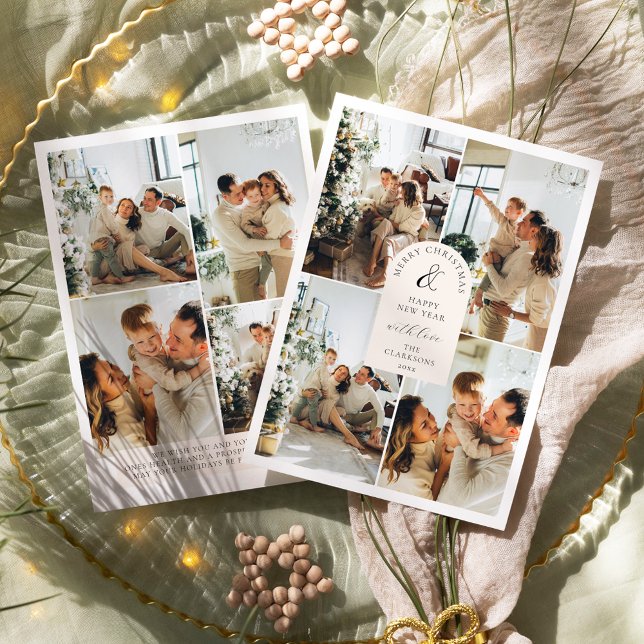 Modern Boho 8 Foto Jul Nytt År Inbjudningar (Skapare uppladdad)