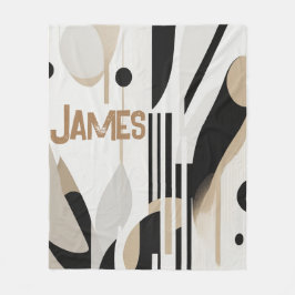 Modern Boho Abstrakt Beige Fleecefilt