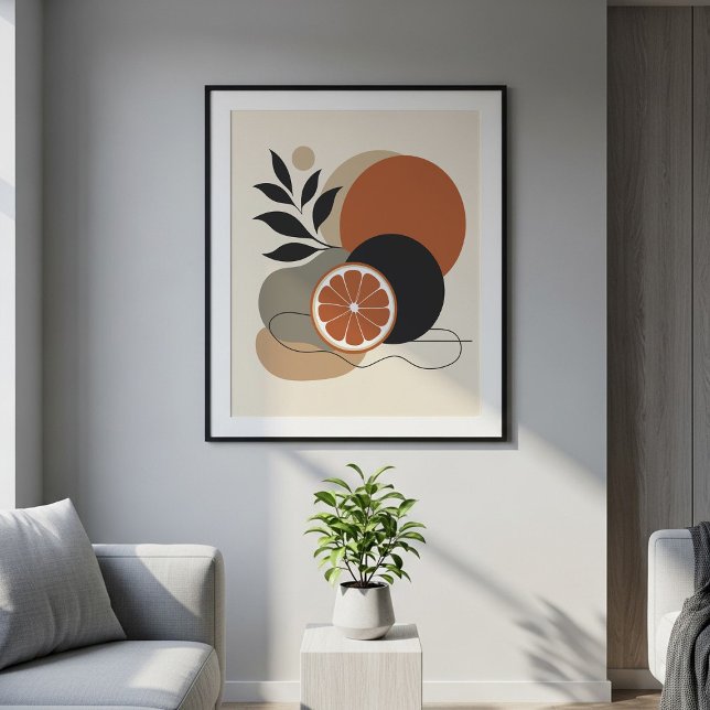 Modern Boho Abstrakt Konst Orange och Terrakotta Poster (Skapare uppladdad)