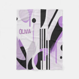 Modern Boho Abstrakt Lila Fleecefilt