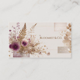 Modern Boho Abstrakt Lila Tistel Guld Geometrisk Visitkort