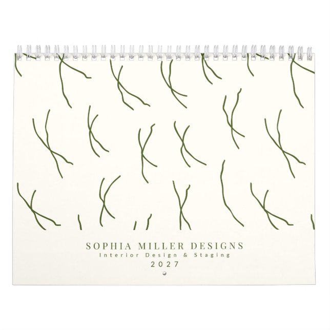 Modern Boho Abstrakt Linjer Inredningsdesigner Krä Kalender (Omslag)