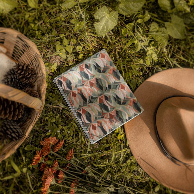 Modern Boho Abstrakt | Monogram anteckningsbok Jou (Skapare uppladdad)