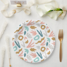 Modern Boho Abstrakt Mönster i Teal, Terrakotta
