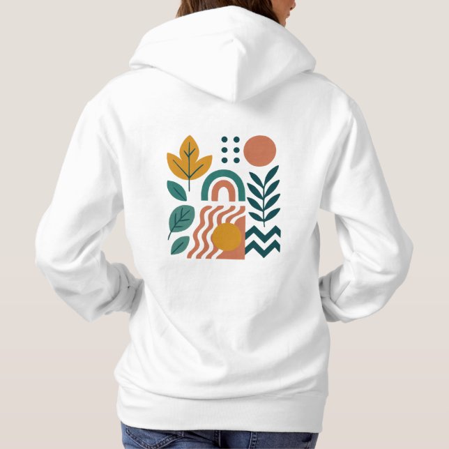 Modern Boho Abstrakt Nature Wall Art T Shirt (Baksida)