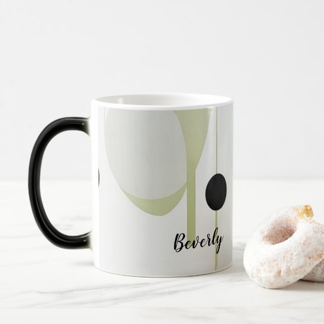 Modern Boho Abstrakt Salvia Magisk Mugg (Med munk)
