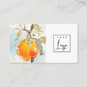 Modern Boho Abstrakt Sketchy Orange Garden Logotyp Visitkort