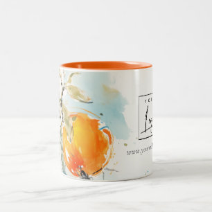 Modern Boho Abstrakt Sketchy Orange Logotyp Två-Tonad Mugg