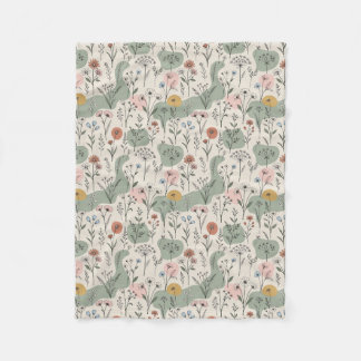 Modern Boho Abstrakt Vildblomsfilt Fleecefilt