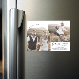 Modern Boho Arch 2 Photo Save Date Magnetisk Inbjudningskort