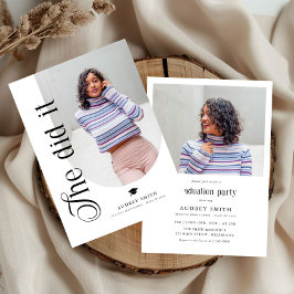 Modern Boho Arch 2 Photos Graduation Inbjudningar