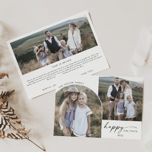 Modern Boho Arch 3 Family Photos News Julkort