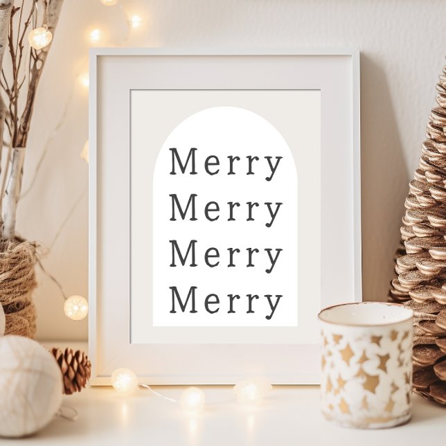 Modern Boho Arch Beige Merry Wall Art Skriv ut Poster (Skapare uppladdad)
