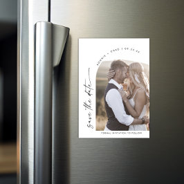 Modern Boho Arch Bröllop Photo Save Date Magnetisk Inbjudningskort