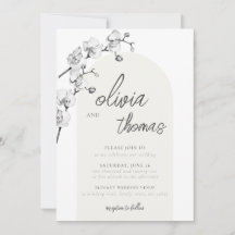 Modern Boho Arch Calligraphy Orchids Ivory Bröllop