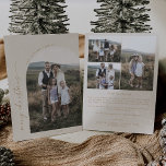 Modern Boho Arch | Cream jul Photo Helgdag Julkort<br><div class="desc">Det här moderna boho arch-gräddkortet för julfoto är den enkla perfekten att Julhälsningar. Bohemikrämen och guld har en unik industriell präglingstypografi med minimalistisk vintage stil. Anpassa kortets framsida med ett foto, din familj namn och året. Inkludera ytterligare 3 foton och ett år i recension eller i familjens nyhetsbrev på baksidan...</div>