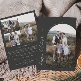 Modern Boho Arch | Grått Helgdag Photo Julkort